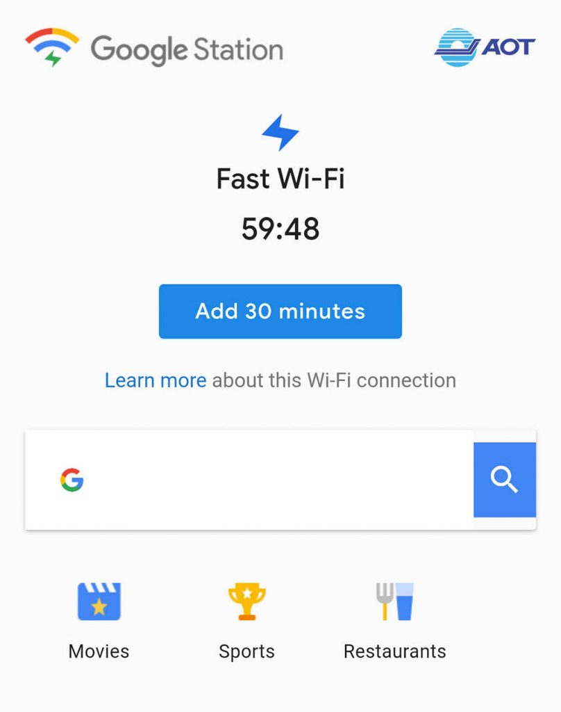 free wifi don mueang airport google station